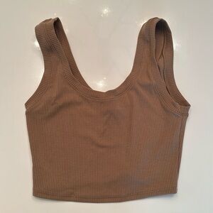 Alo cropped brown tank top. Size Small